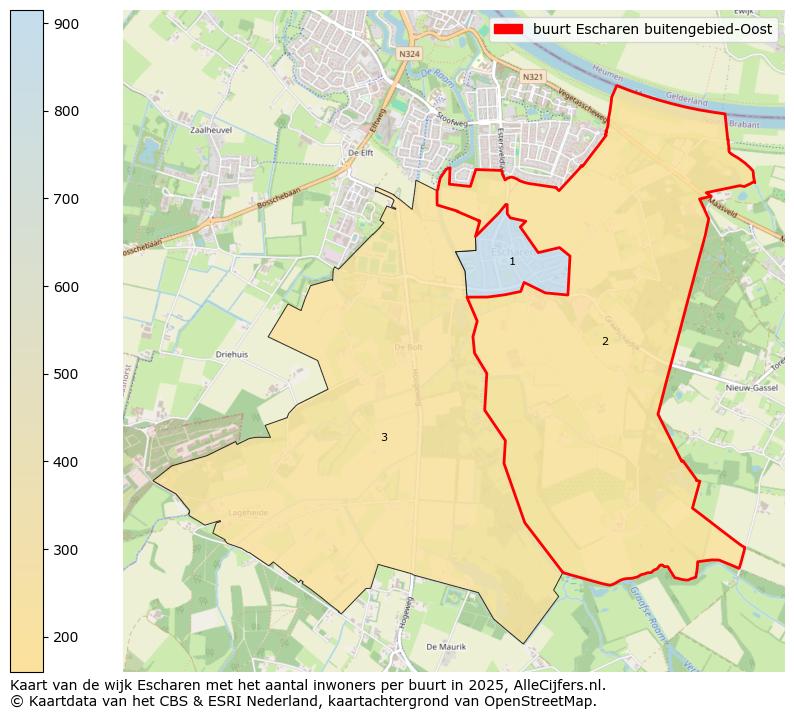 Afbeelding van de buurt Escharen buitengebied-Oost op de kaart.
