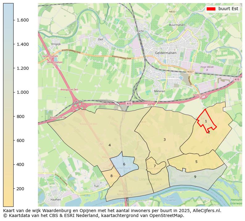 Afbeelding van de buurt Est op de kaart.