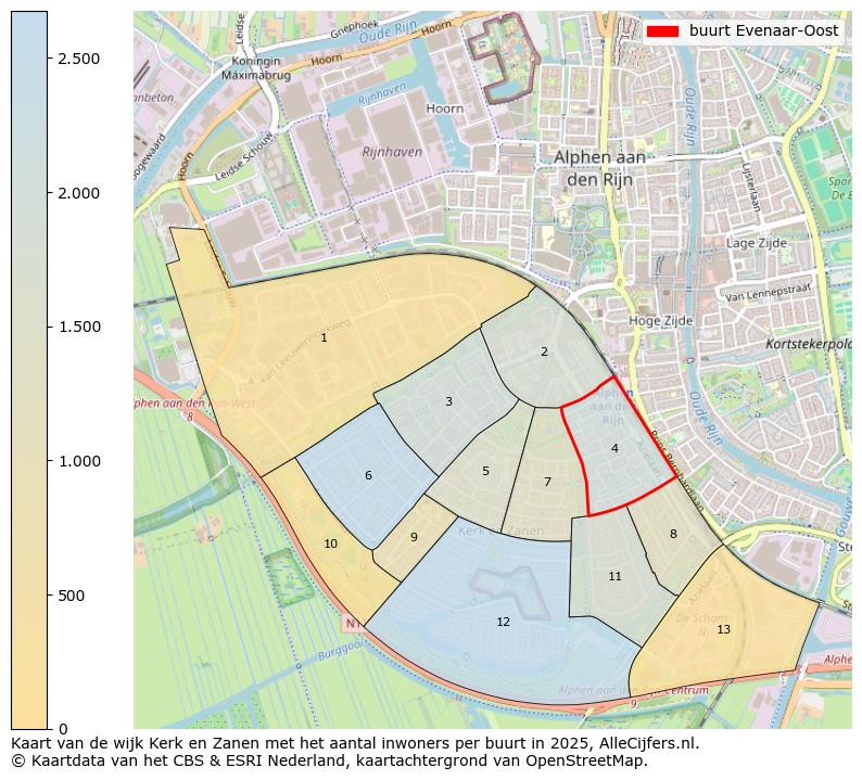 Afbeelding van de buurt Evenaar-Oost op de kaart.
