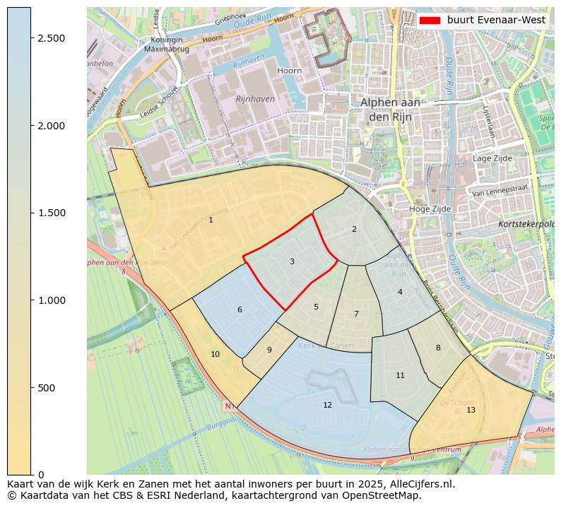 Afbeelding van de buurt Evenaar-West op de kaart.