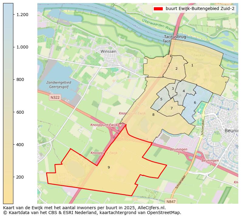 Afbeelding van de buurt Ewijk-Buitengebied Zuid-2 op de kaart.