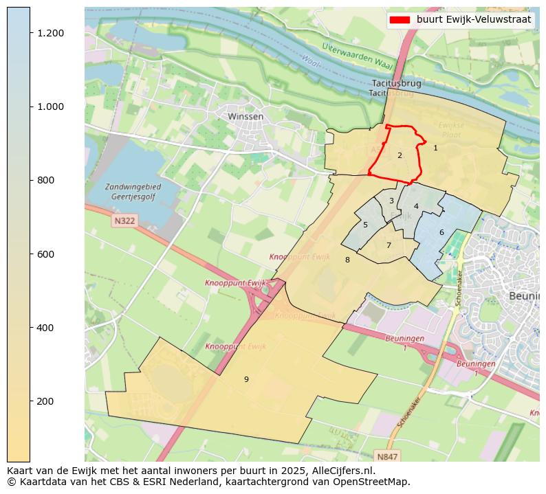 Afbeelding van de buurt Ewijk-Veluwstraat op de kaart.