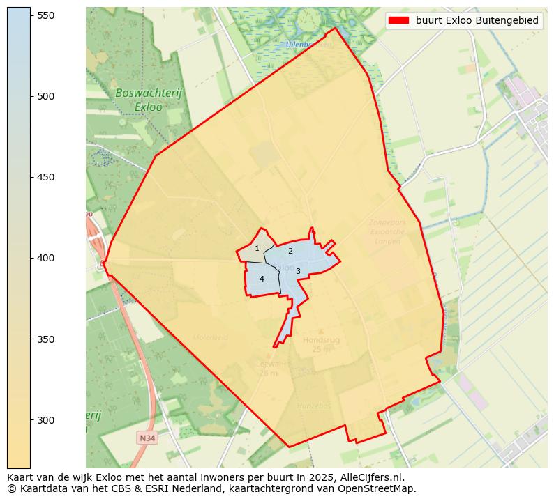 Afbeelding van de buurt Exloo Buitengebied op de kaart.