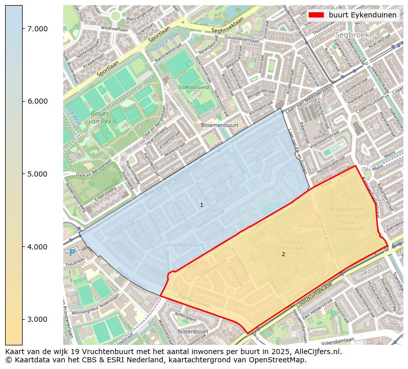 Afbeelding van de buurt Eykenduinen op de kaart.