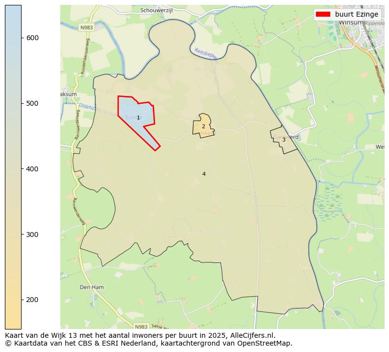 Afbeelding van de buurt Ezinge op de kaart.