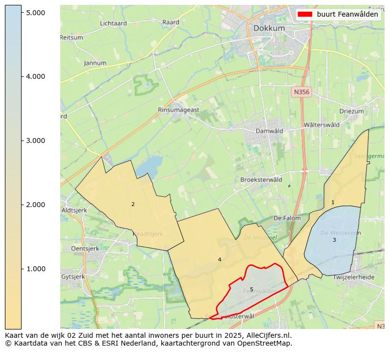 Afbeelding van de buurt Feanwâlden op de kaart.