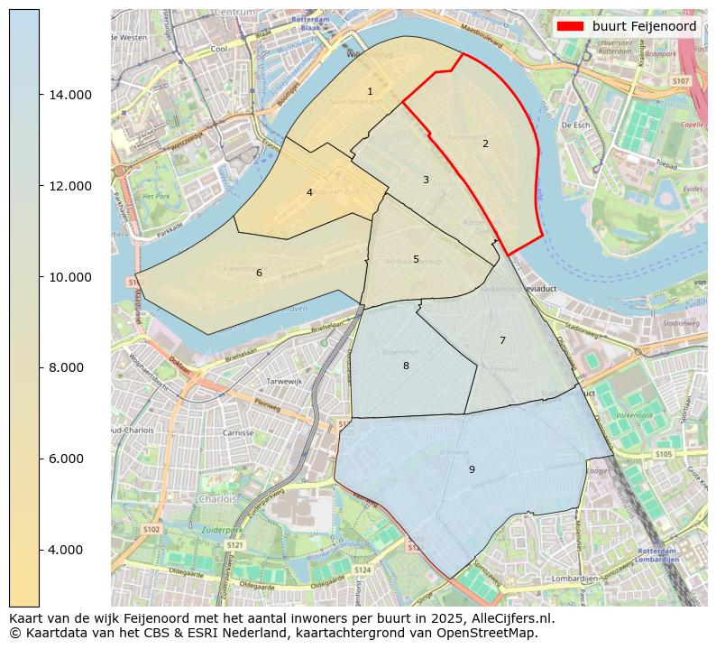 Afbeelding van de buurt Feijenoord op de kaart.
