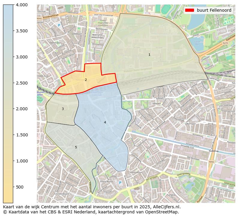 Afbeelding van de buurt Fellenoord op de kaart.