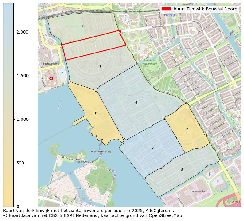 Afbeelding van de buurt Filmwijk Bouwrai Noord op de kaart.