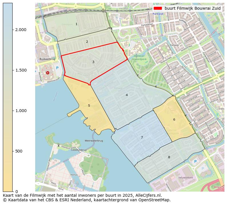 Afbeelding van de buurt Filmwijk Bouwrai Zuid op de kaart.