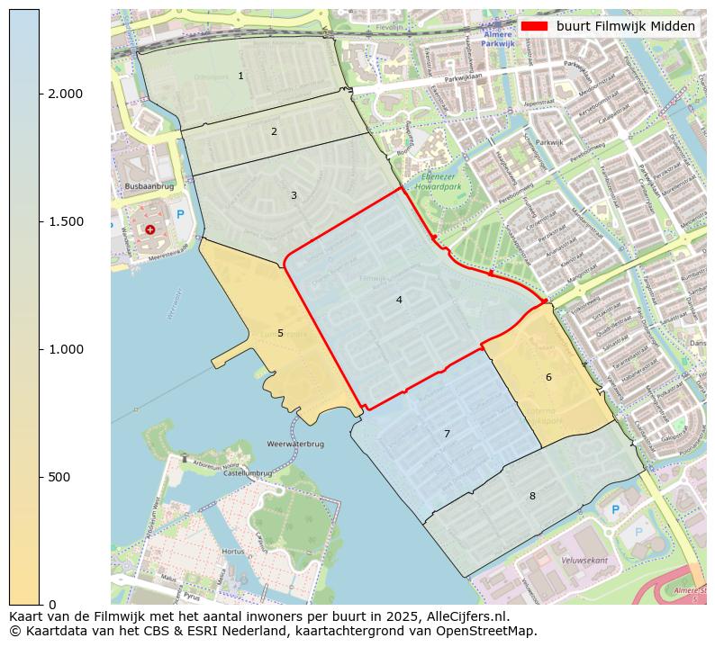 Afbeelding van de buurt Filmwijk Midden op de kaart.