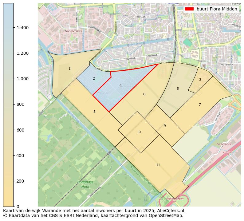 Afbeelding van de buurt Flora Midden op de kaart.