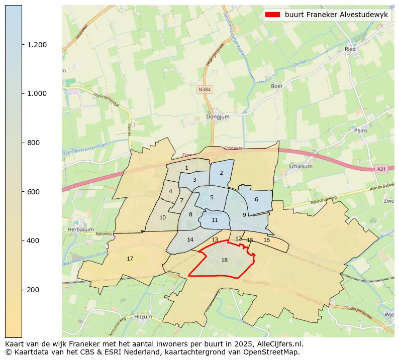 Afbeelding van de buurt Franeker Alvestudewyk op de kaart.