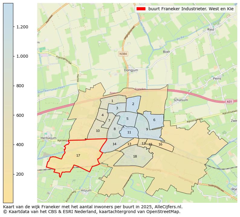 Afbeelding van de buurt Franeker Industrieter. West en Kie op de kaart.