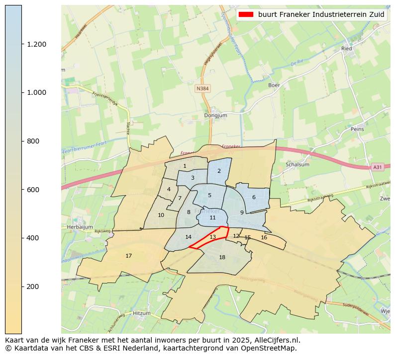 Afbeelding van de buurt Franeker Industrieterrein Zuid op de kaart.