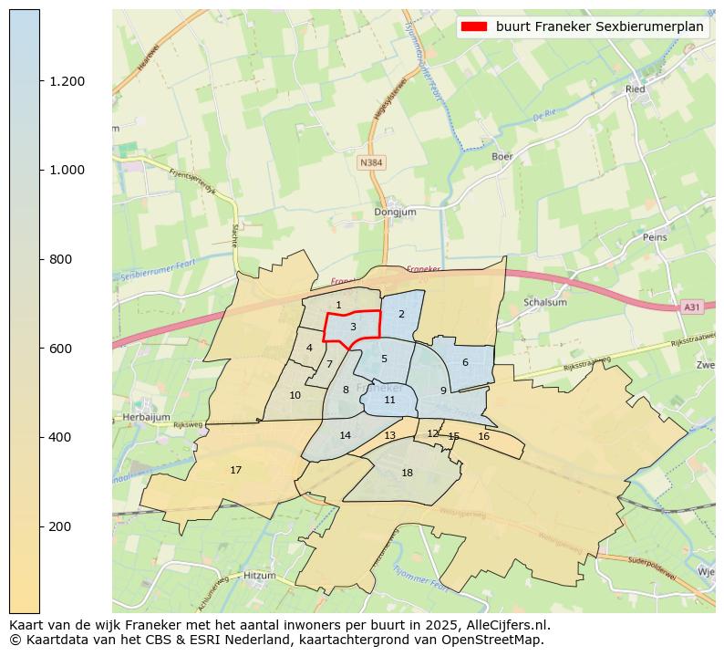 Afbeelding van de buurt Franeker Sexbierumerplan op de kaart.