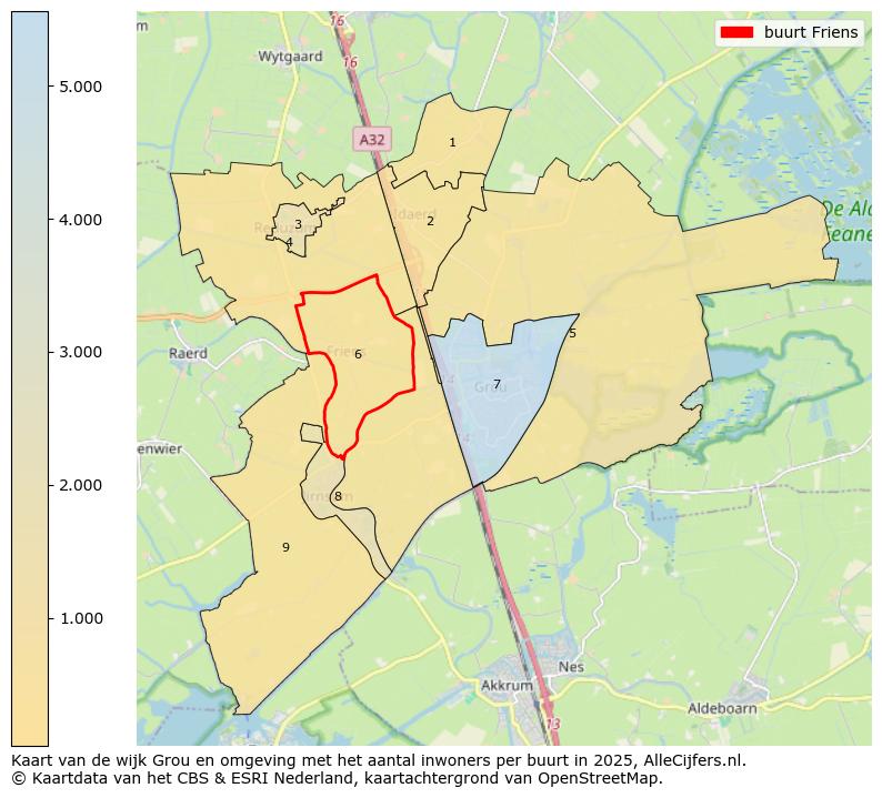 Afbeelding van de buurt Friens op de kaart.