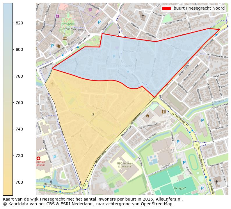Afbeelding van de buurt Friesegracht Noord op de kaart.