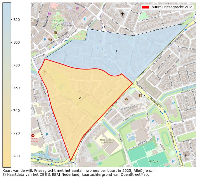Afbeelding van de buurt Friesegracht Zuid op de kaart.