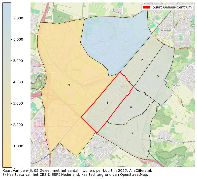 Afbeelding van de buurt Geleen-Centrum op de kaart.