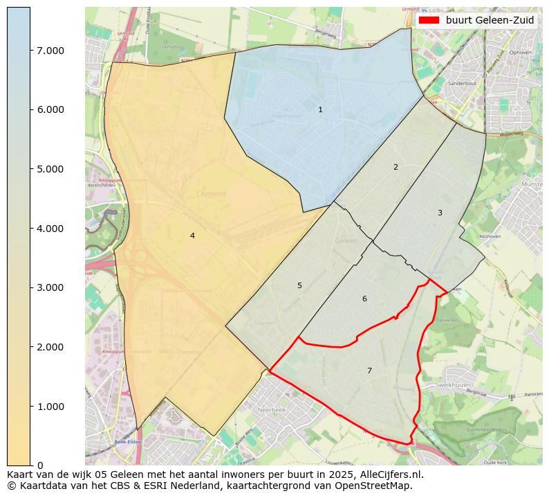 Afbeelding van de buurt Geleen-Zuid op de kaart.