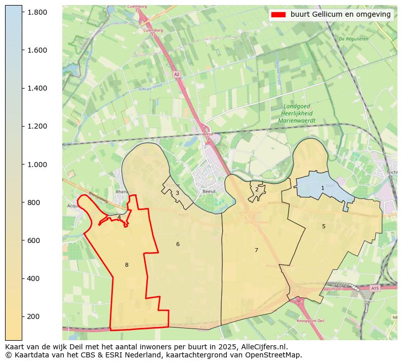 Afbeelding van de buurt Gellicum en omgeving op de kaart.
