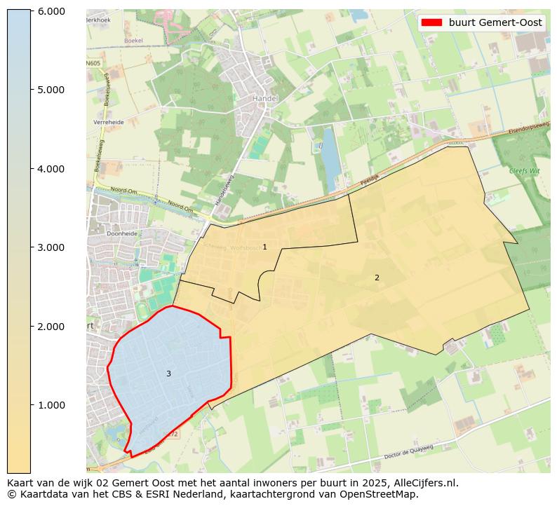 Afbeelding van de buurt Gemert-Oost op de kaart.