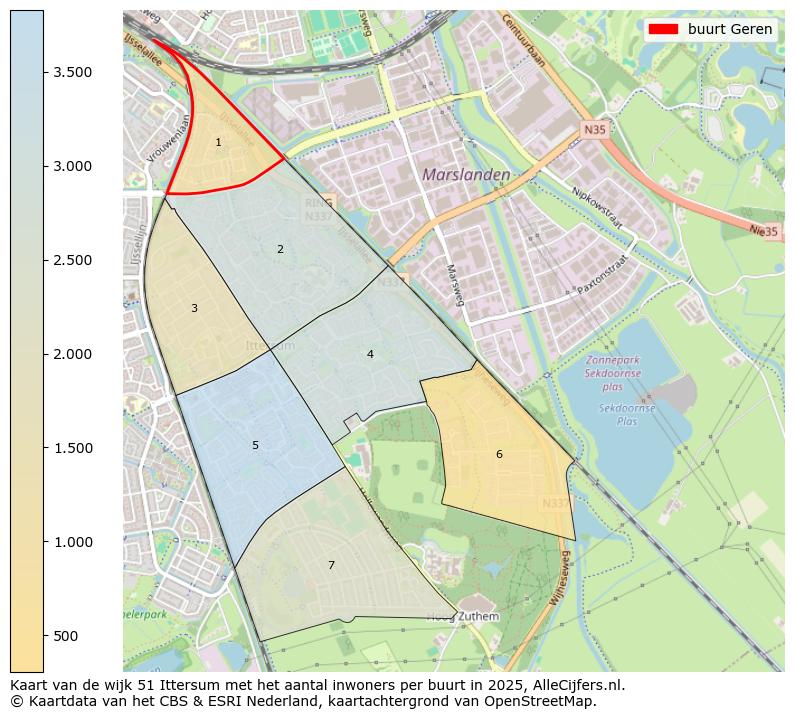 Afbeelding van de buurt Geren op de kaart.