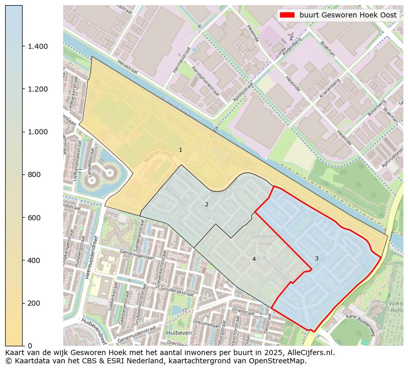 Afbeelding van de buurt Gesworen Hoek Oost op de kaart.
