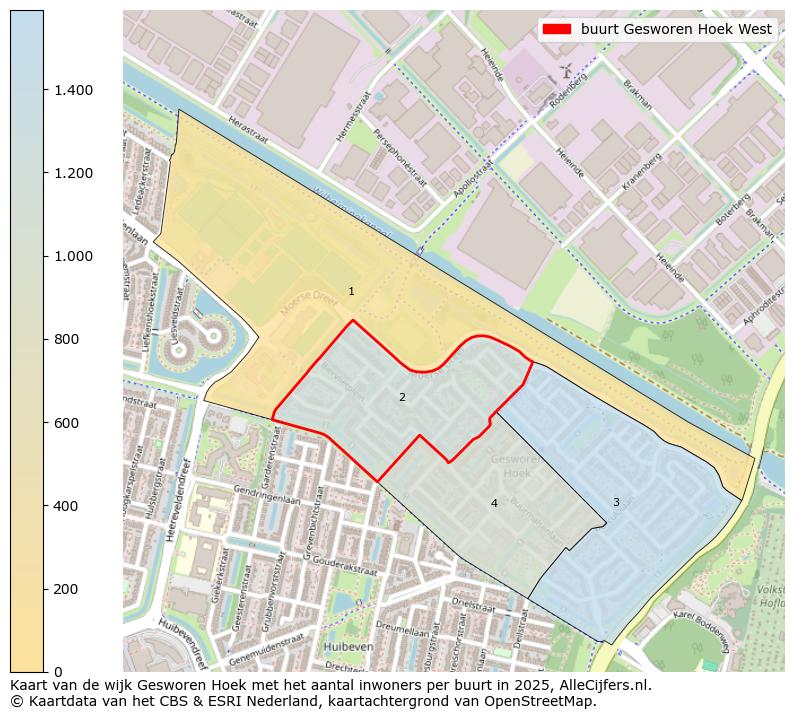 Afbeelding van de buurt Gesworen Hoek West op de kaart.