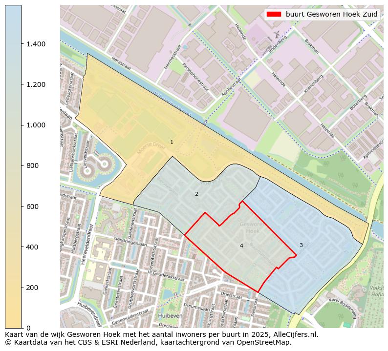 Afbeelding van de buurt Gesworen Hoek Zuid op de kaart.