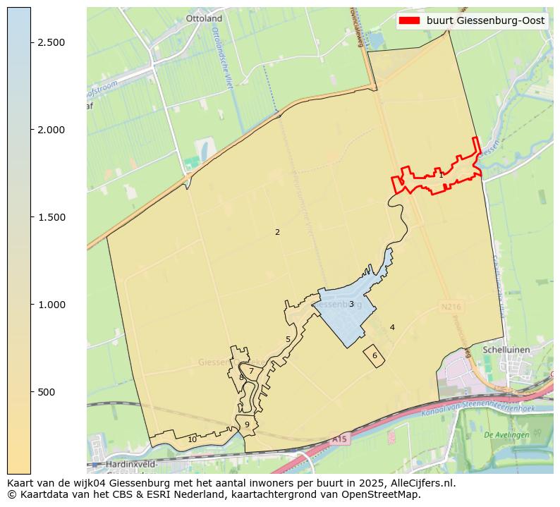 Afbeelding van de buurt Giessenburg-Oost op de kaart.