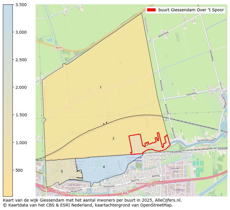 Afbeelding van de buurt Giessendam Over ’t Spoor op de kaart.