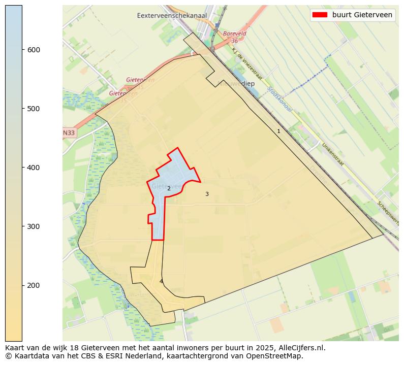 Afbeelding van de buurt Gieterveen op de kaart.