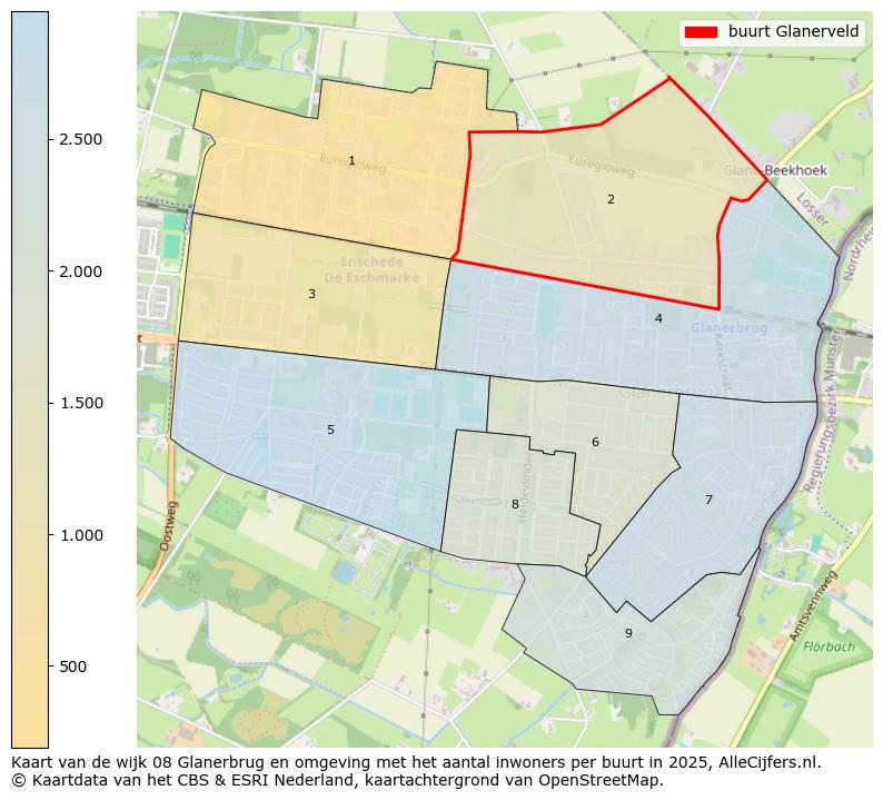 Afbeelding van de buurt Glanerveld op de kaart.