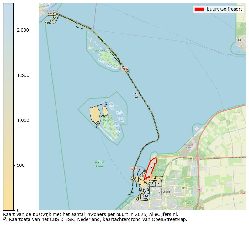Afbeelding van de buurt Golfresort op de kaart.