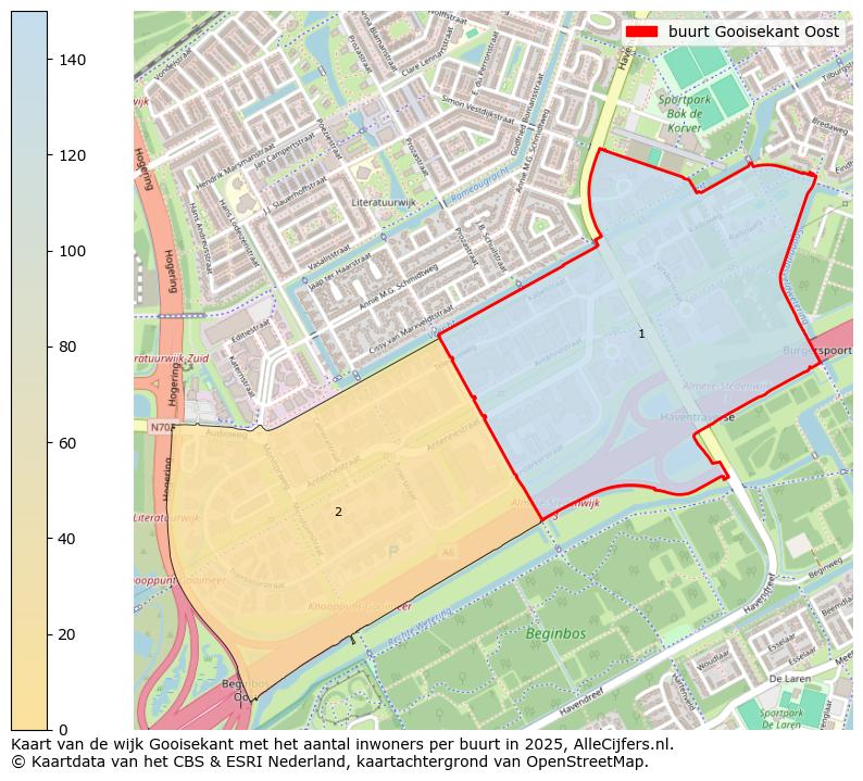 Afbeelding van de buurt Gooisekant Oost op de kaart.
