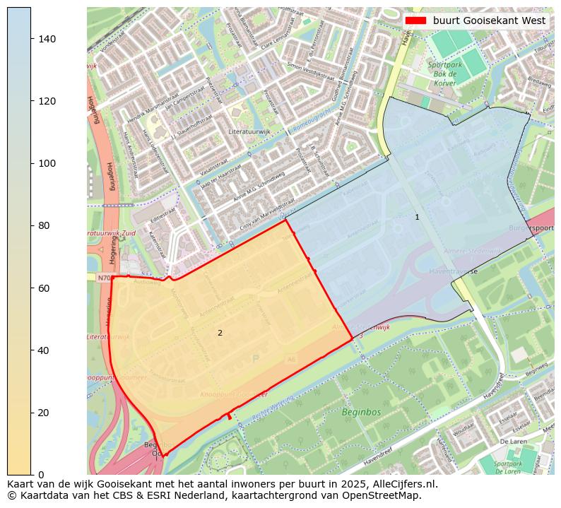 Afbeelding van de buurt Gooisekant West op de kaart.