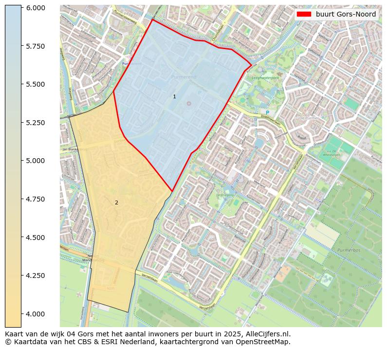 Afbeelding van de buurt Gors-Noord op de kaart.