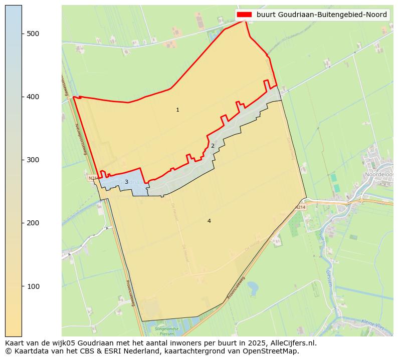 Afbeelding van de buurt Goudriaan-Buitengebied-Noord op de kaart.