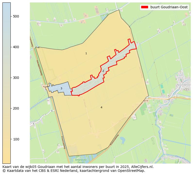 Afbeelding van de buurt Goudriaan-Oost op de kaart.