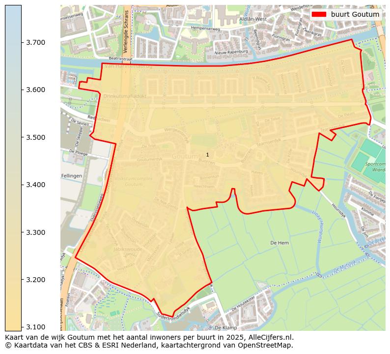 Afbeelding van de buurt Goutum op de kaart.