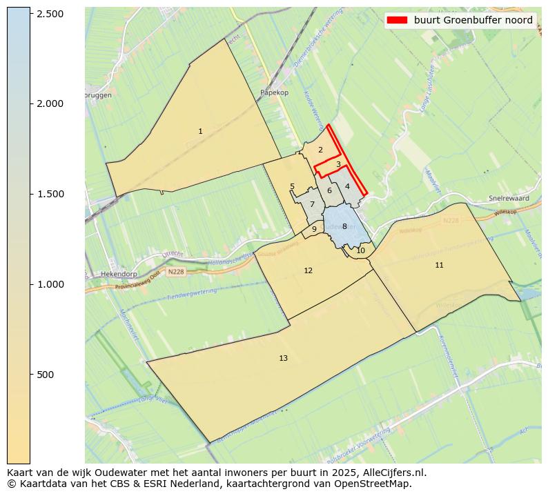Afbeelding van de buurt Groenbuffer noord op de kaart.
