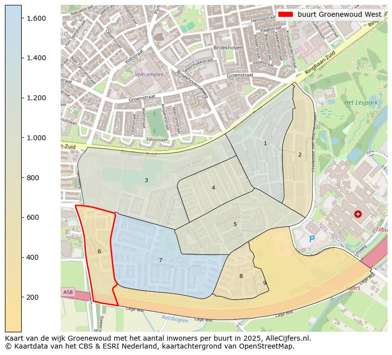 Afbeelding van de buurt Groenewoud West op de kaart.