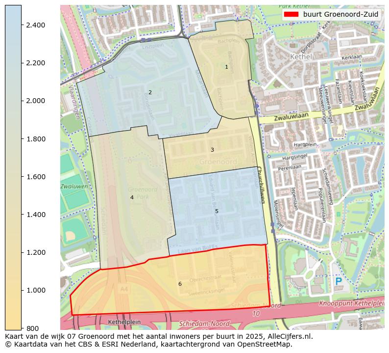Afbeelding van de buurt Groenoord-Zuid op de kaart.