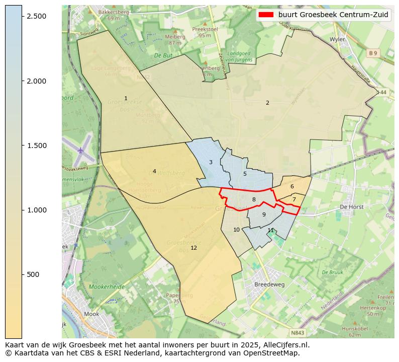 Afbeelding van de buurt Groesbeek Centrum-Zuid op de kaart.