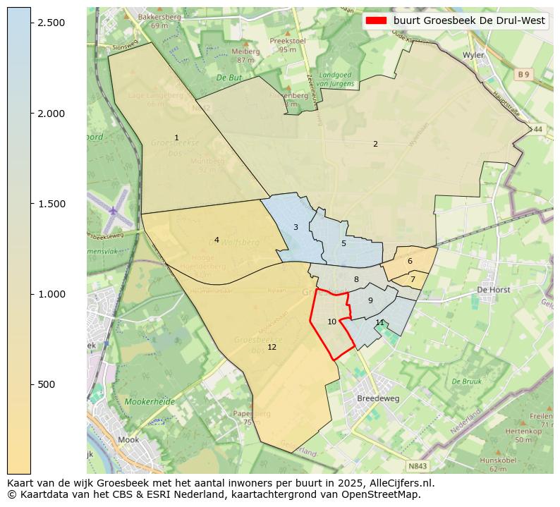 Afbeelding van de buurt Groesbeek De Drul-West op de kaart.