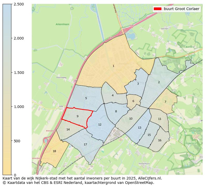 Afbeelding van de buurt Groot Corlaer op de kaart.