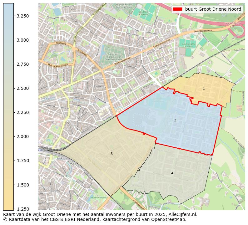 Afbeelding van de buurt Groot Driene Noord op de kaart.