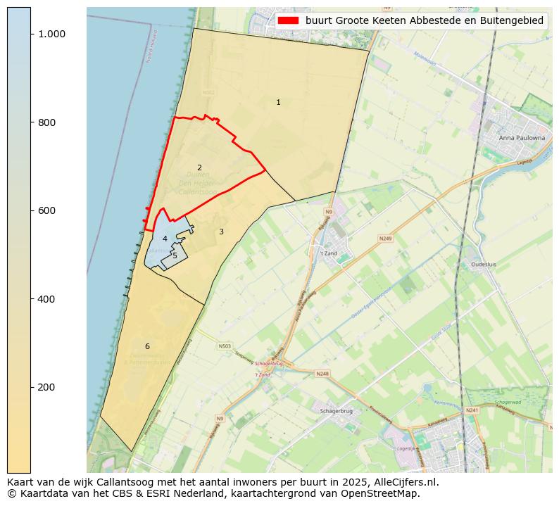 Afbeelding van de buurt Groote Keeten Abbestede en Buitengebied op de kaart.